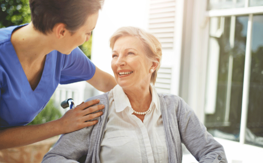 Miracle Care Agency's Companion Care Service - Caregiver with Elderly womam with her arms around her comforting